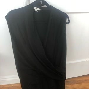 Helmut Lang Sonar Draped Wool Jersey Crossover Top